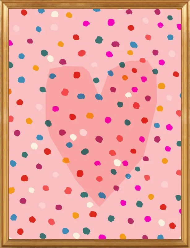 Rainbow Dotty Heart by Paula Mills for Artfully Walls