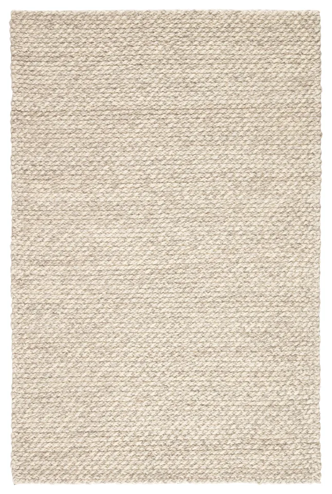 Alta Handmade Solid Gray/ White Area Rug (8'X10')