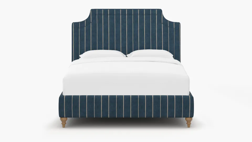 Deco Bed, Indigo Felix, Natural Traditional Turned Leg, Twin