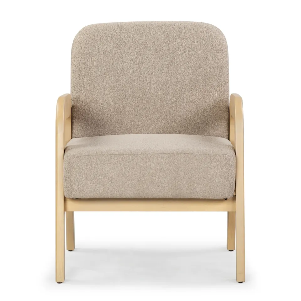 Roslina Boucle Accent Chair  - Light Brown / Natural - Safavieh