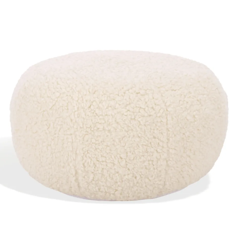 Gracelina Round Pouf - White