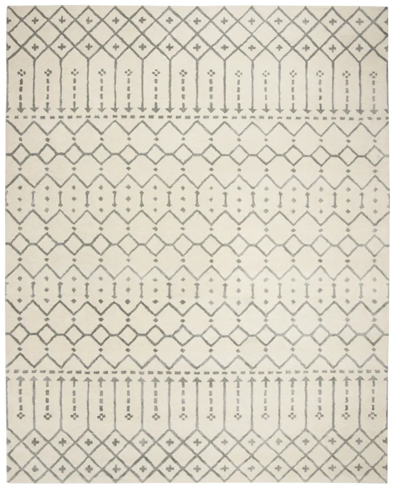 Arlo Home Hand Tufted Area Rug, HIM903F, Ivory/Grey,  8' X 10'
