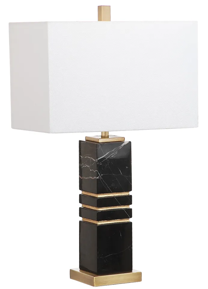 Jaxton Marble 27.5-Inch High Table Lamp - Black/Gold