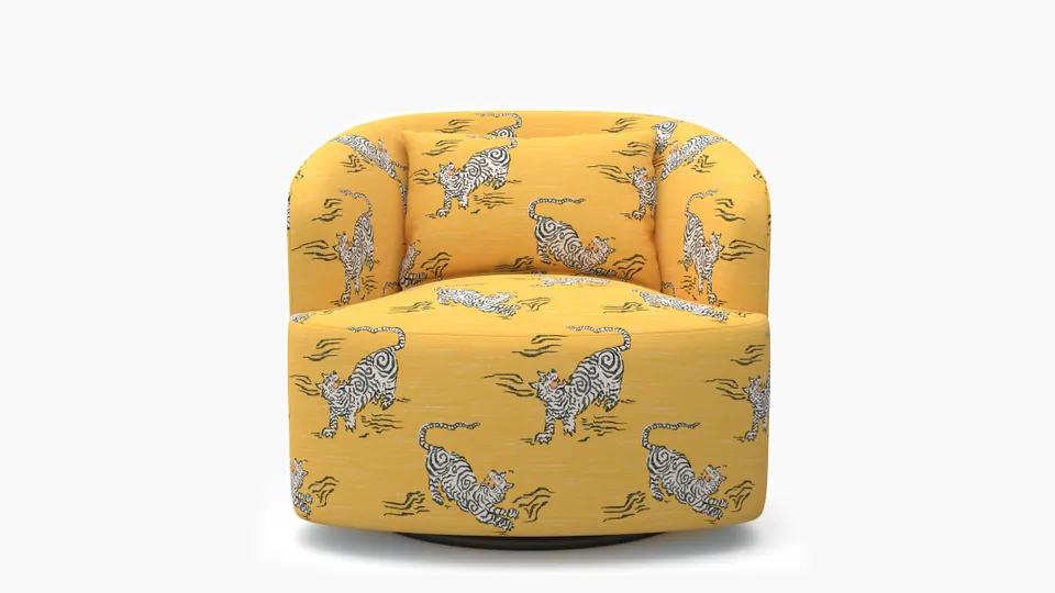 Deco Swivel Chair, Dijon Tigresse