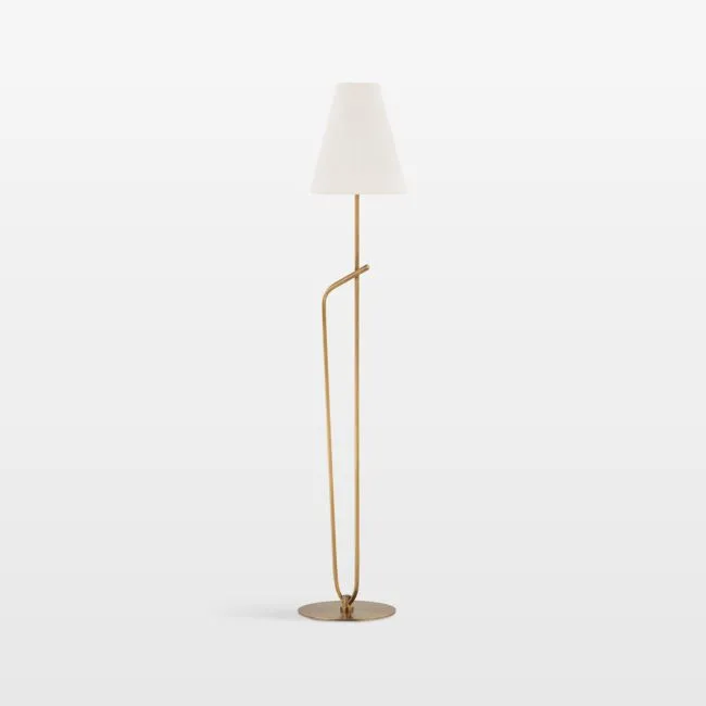 Bode Brass Floor Lamp with White Shade