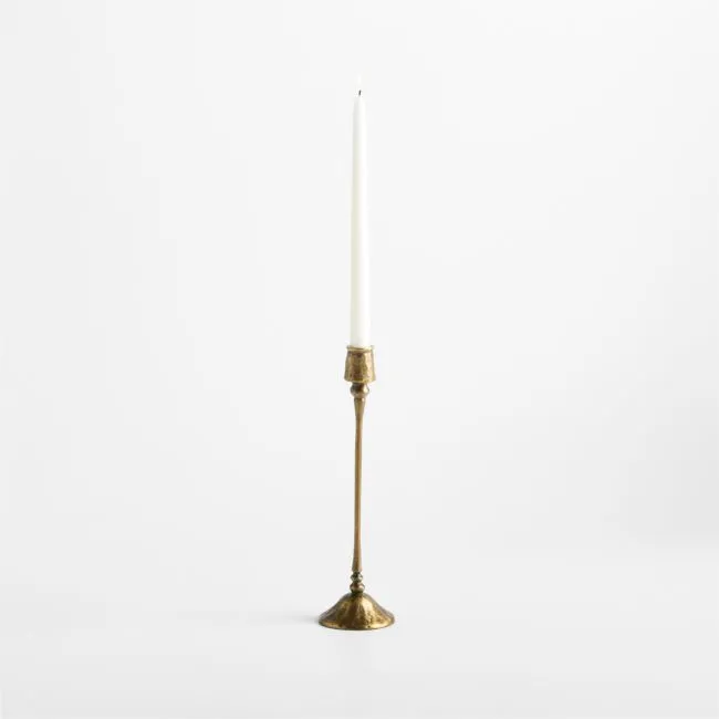 Luce Small Brass Taper Holder 12"