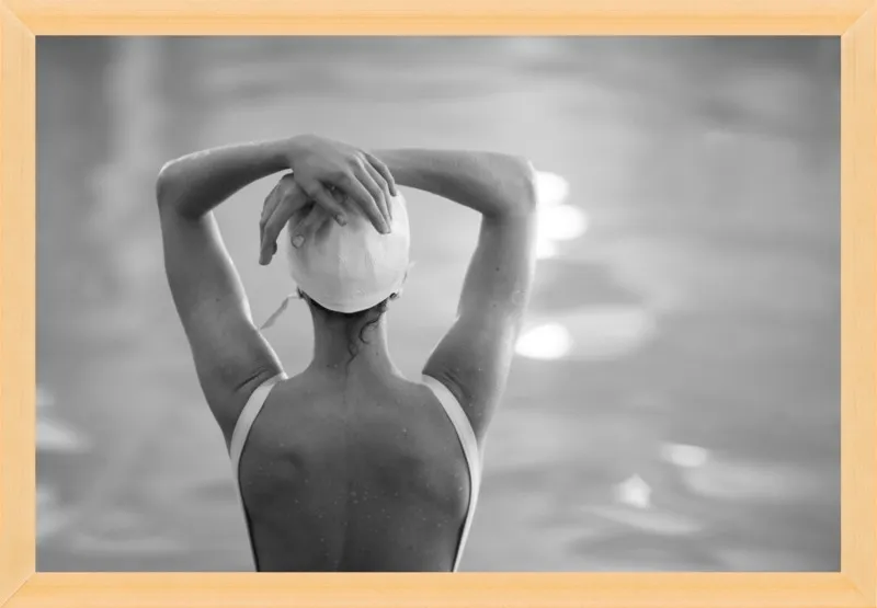 Woman Swimmer in a White Cap by Lucy Snowe for Artfully Walls