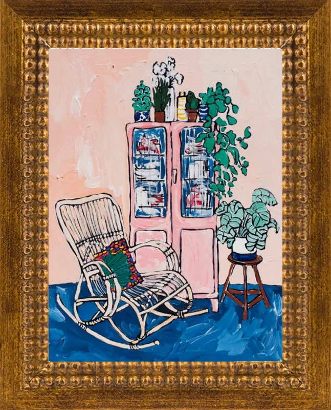 Rocking Chair In Pink Interior by Lara Lee Meintjes for Artfully Walls