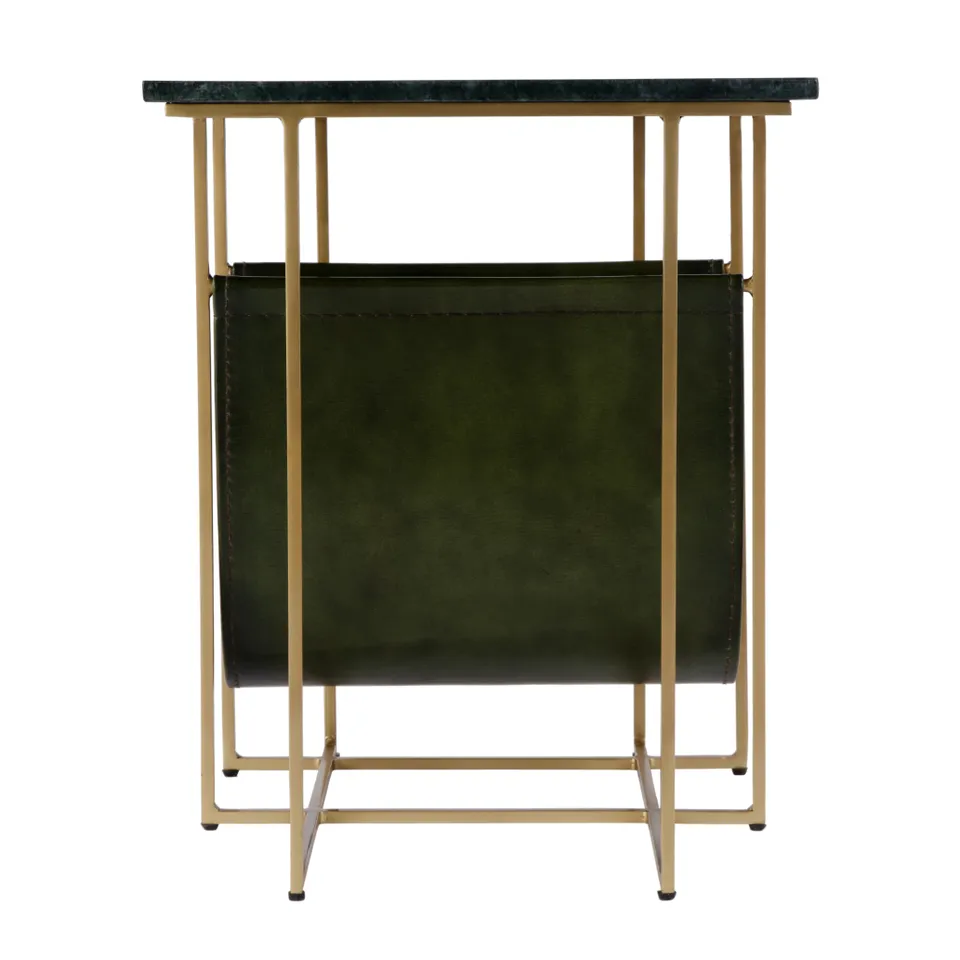 Stephanik Green Marble Magazine Side Table