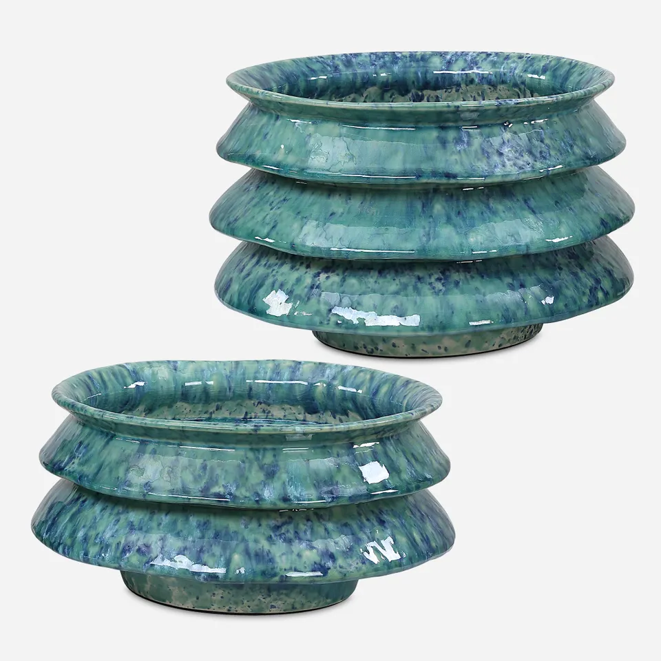 ZigZag Blue Green Bowls Set/2