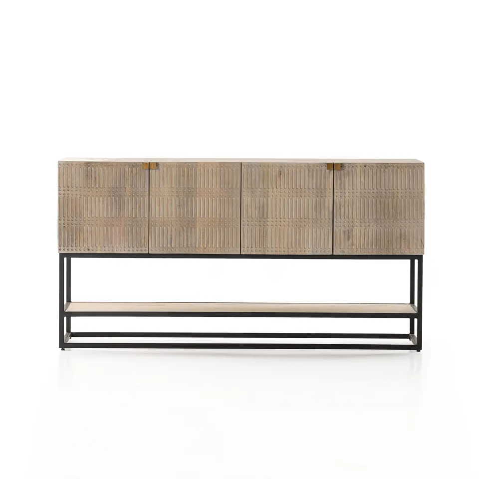 Kelby Small Media Console - Light Wash Mango