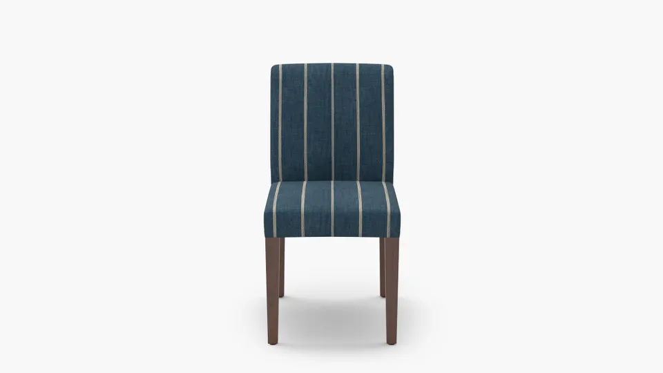 Signature Dining Chair, Indigo Felix, Walnut Square Tapered Leg