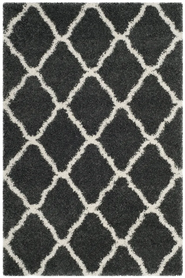 Arlo Home Woven Area Rug, SGH283G, Dark Grey/Ivory,  4' X 6'