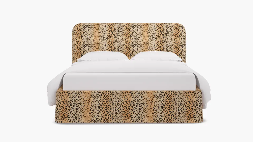 Skirted Platform Bed, Leopard, Twin
