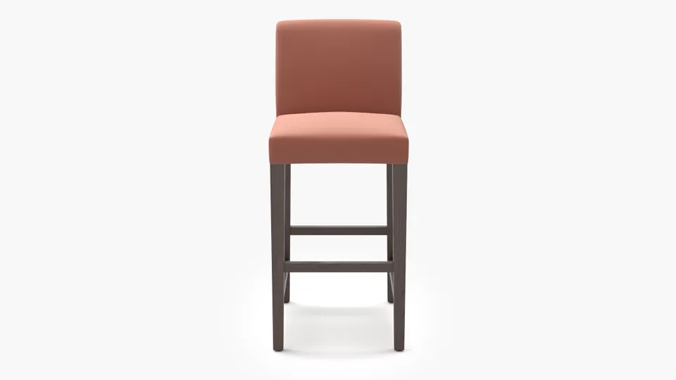 Signature Dining Bar Stool, Bloom Performance Plush Velvet, Espresso Square Tapered Leg
