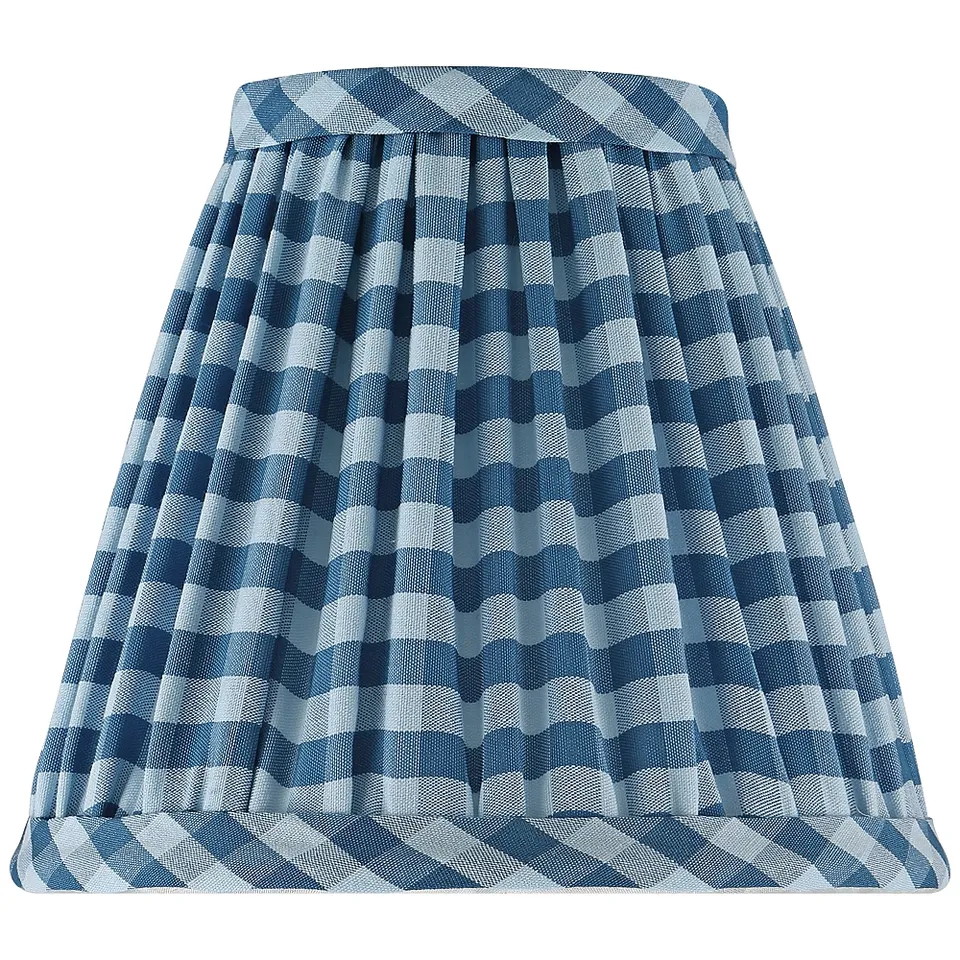 Springcrest Gingham Navy Plaid Pleated Cotton Clip-On Empire Shade (3x6x5)