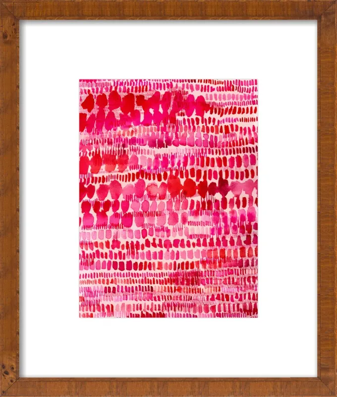 Pink and Red Watercolor Patterns Wall Art  by Paula Mills for Artfully Walls