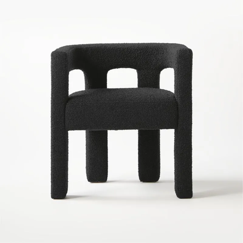 Stature Black Boucle Dining Armchair