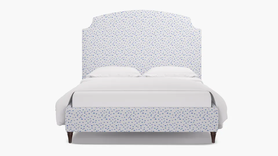 Cove Bed, Blue Dalmatian, Espresso Decorative Tapered Leg, Twin