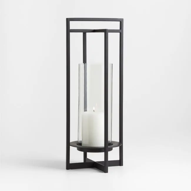Dune Medium Black Metal Outdoor Lantern 24"