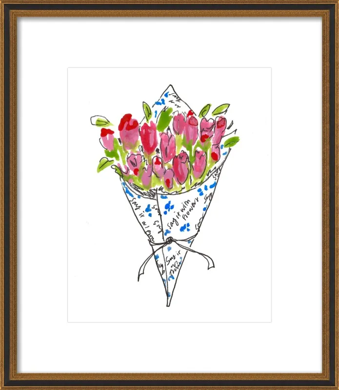 Bodega Flowers in Blue and Pink by Larsen McDowell for Artfully Walls