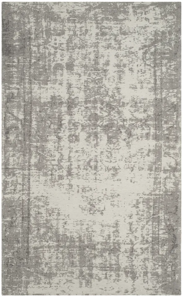 Arlo Home Woven Area Rug, CLV225B, Silver/Ivory,  5' X 8'