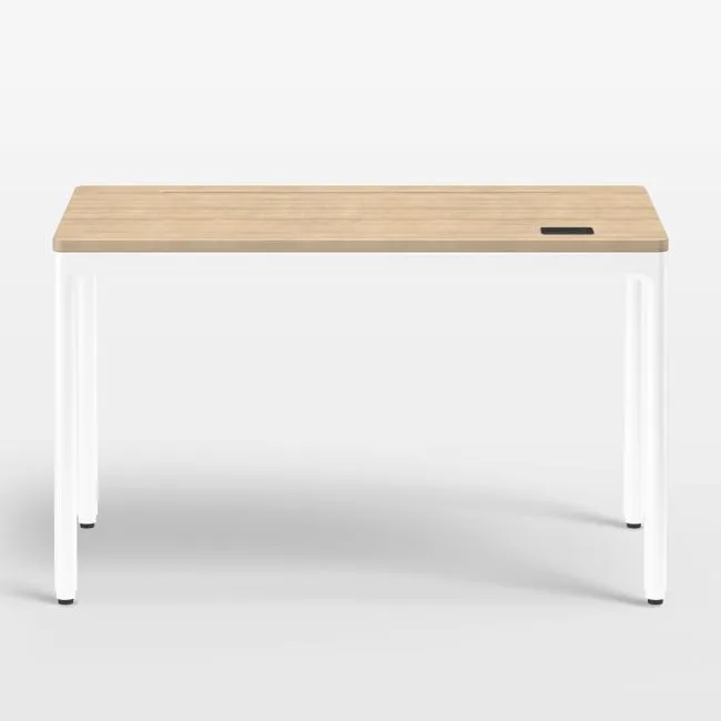 Humanscale ® Quattro 48" Oak Wood and White Adjustable Standing Desk