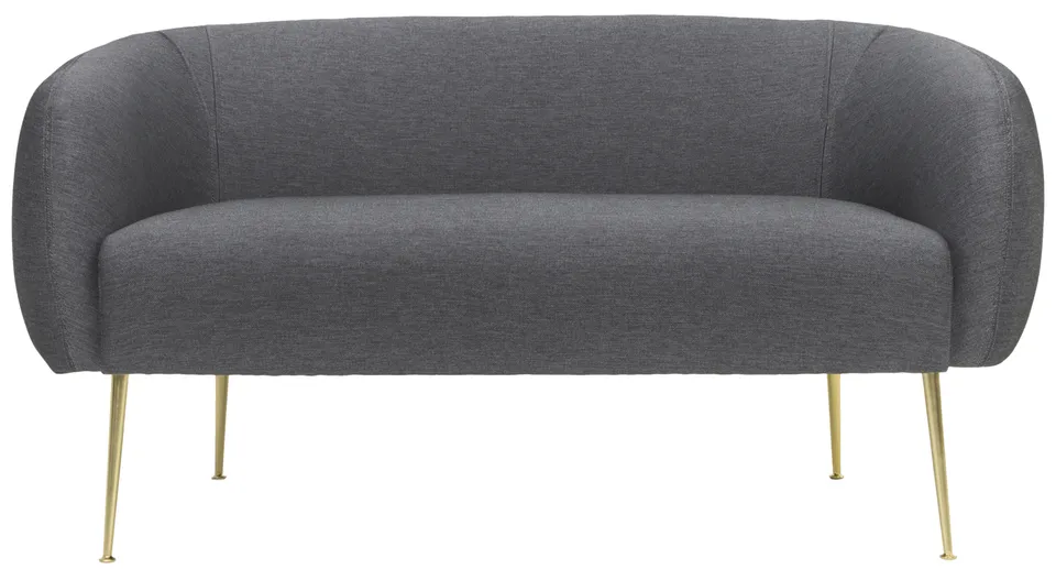 Alena Poly Blend Loveseat - Stone - Safavieh