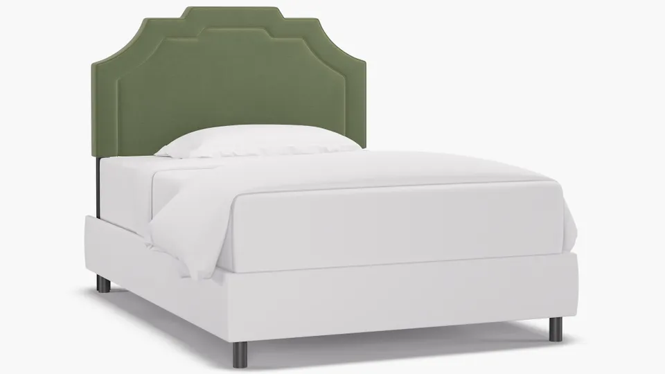 Art Deco Headboard, Vert Classic Velvet, Full