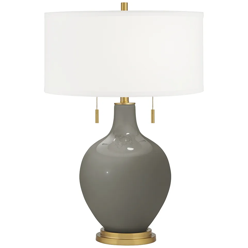 Gauntlet Gray Toby Brass Accents Table Lamp