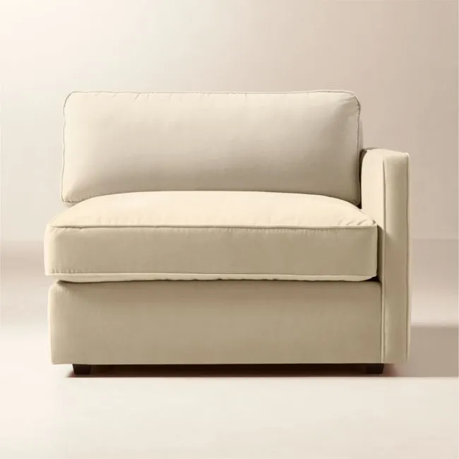 Winona Taupe Performance Velvet Right-Arm Chair