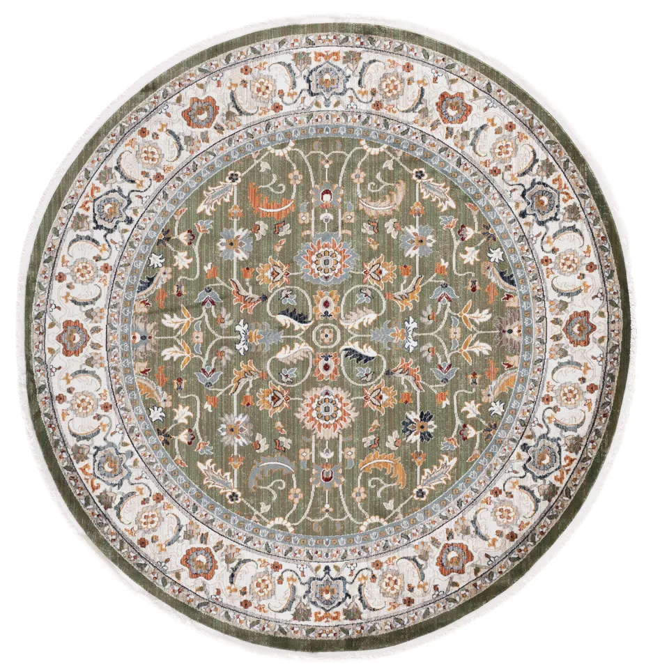 Lauren Ralph Lauren Collection Alford Rug, Green/Ivory, 6'7" Round