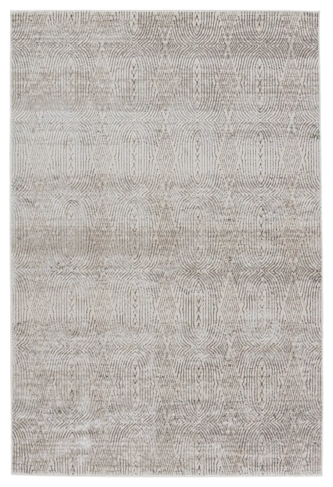 Nikki Chu by Jaco Trellis Cream/ Gray Area Rug (5'X7'6")