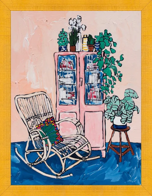 Rocking Chair In Pink Interior by Lara Lee Meintjes for Artfully Walls