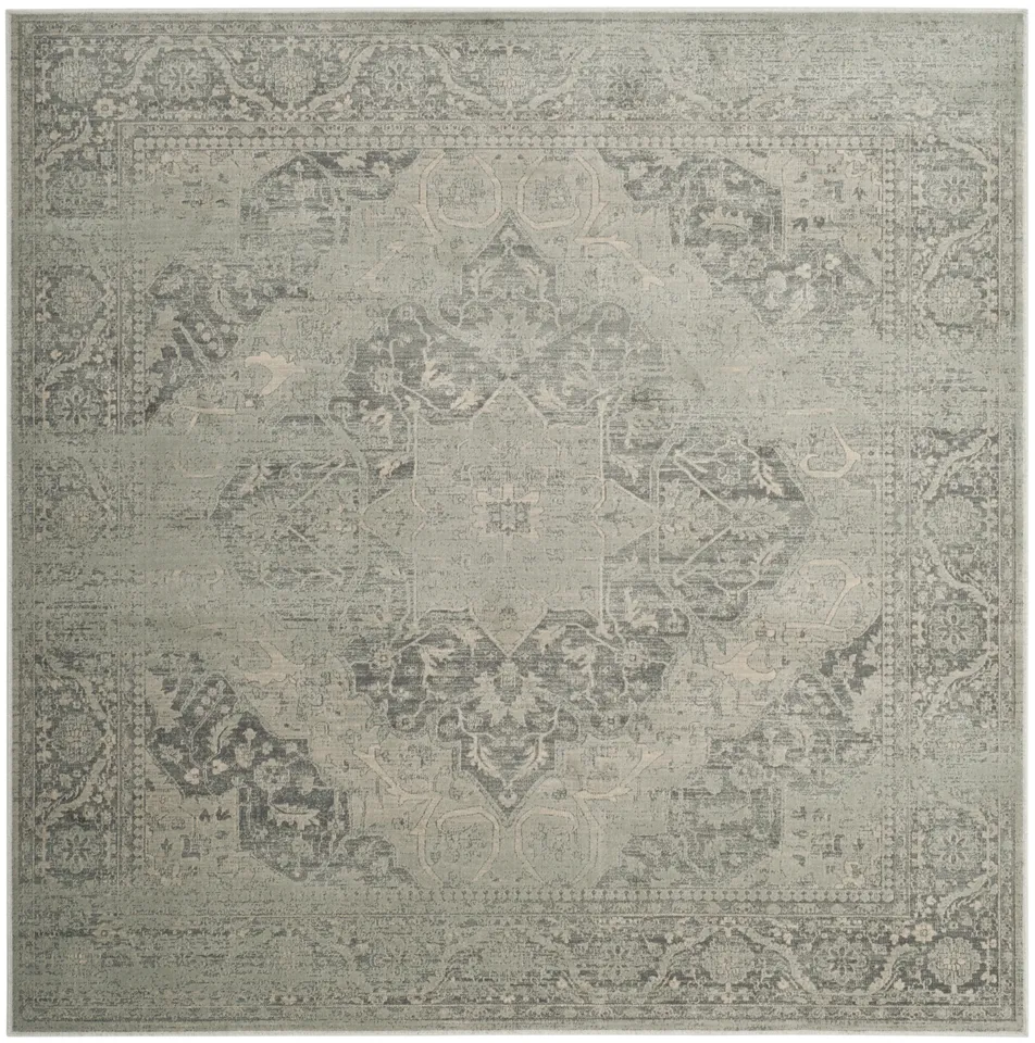 Arlo Home Woven Area Rug, VTG159-7660, Silver,  6' X 6' Square
