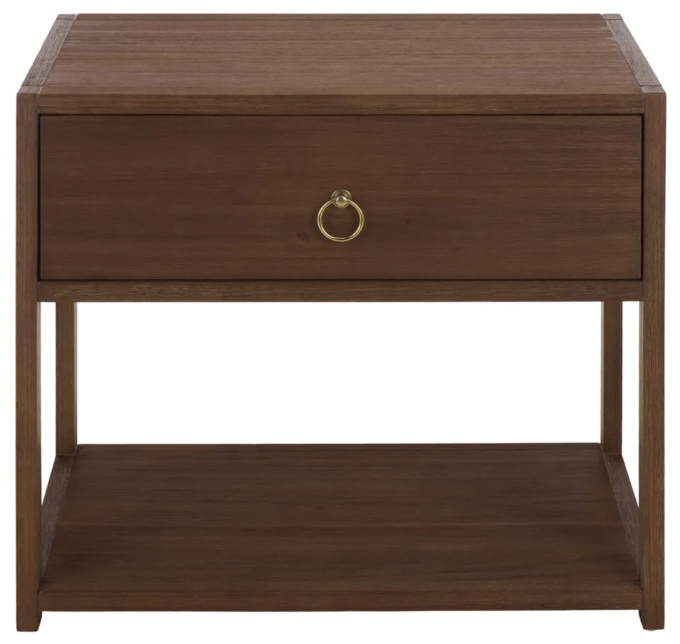 Large Sadie 1 Drawer 1 Shelf Nightstand - Chocolate