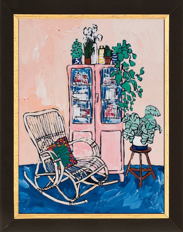 Rocking Chair In Pink Interior by Lara Lee Meintjes for Artfully Walls