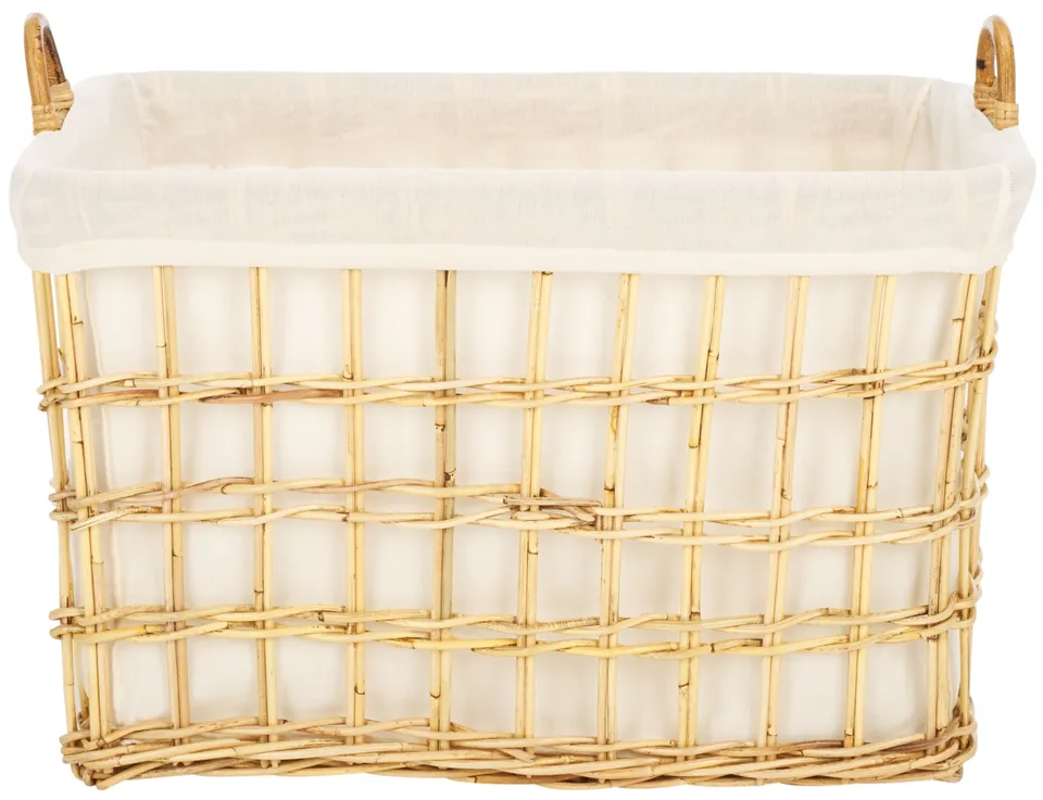 Kari Basket With Liner - White / Natural