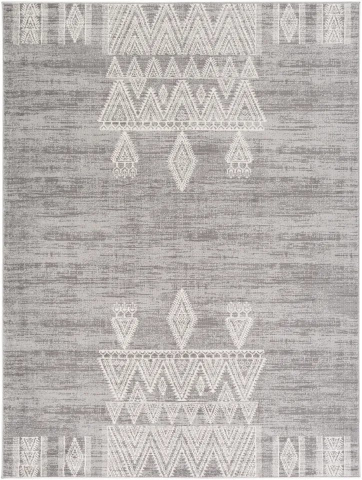 Roma Gray Indoor 6'7" x 9' Machine Woven Rug
