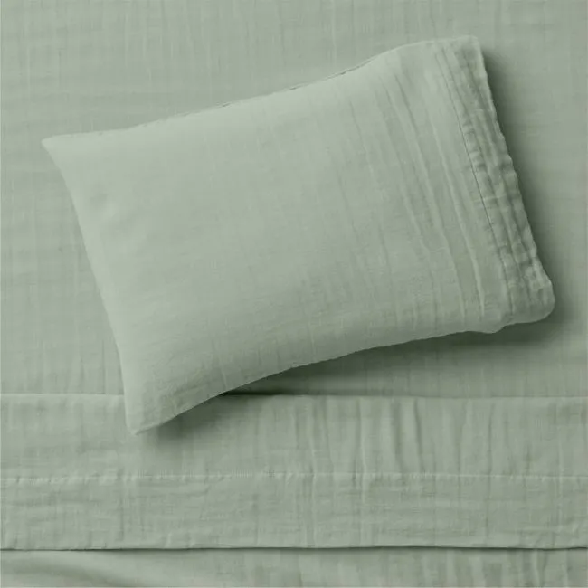 Supersoft Soft Green Organic Cotton Gauze Toddler Sheet Set