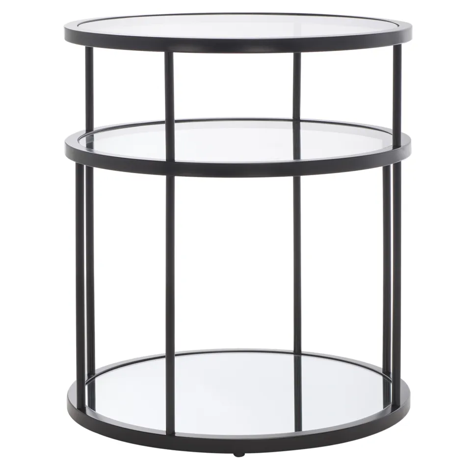 Layta 3 Shelf Accent Table - Black / Clear