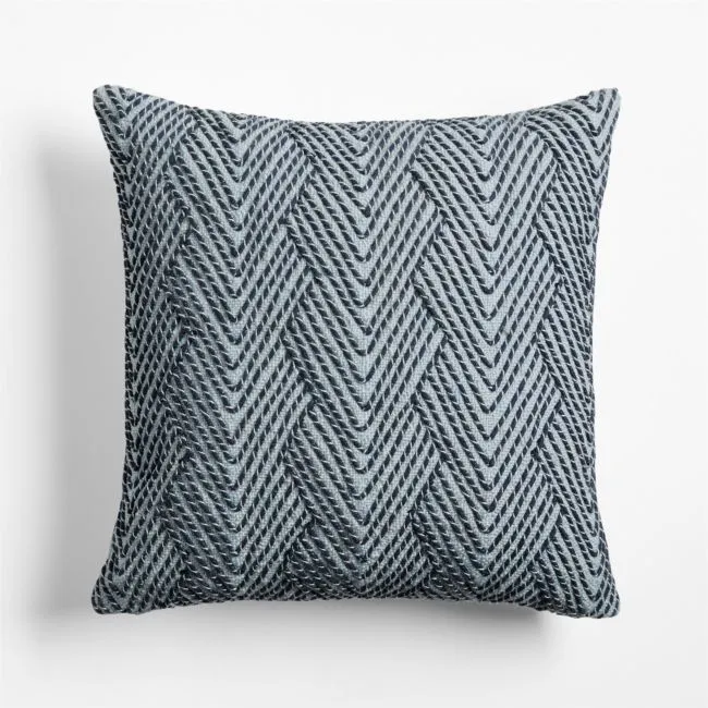Kirra Embroidered 20"x20" Pale Blue Indoor/Outdoor Throw Pillow