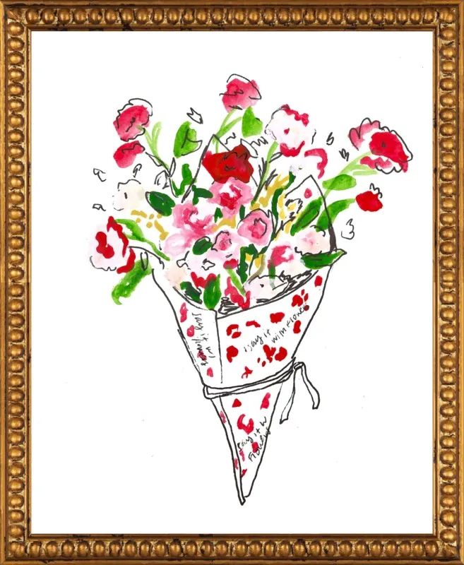 Bodega Flowers in Pink and Red by Larsen McDowell for Artfully Walls
