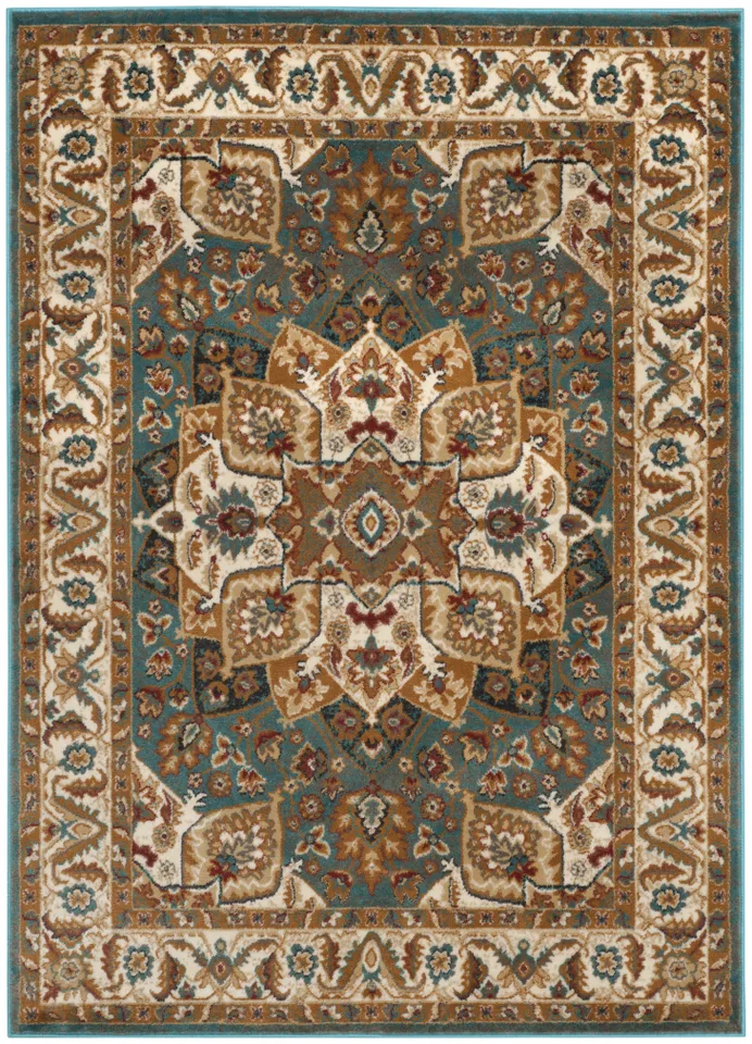 Arlo Home Woven Area Rug, SMT295T, Teal/Ivory,  3' X 5'