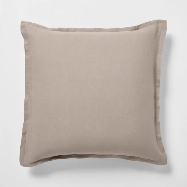 Aire Natural European Linen Clay Taupe Euro Bed Pillow Sham