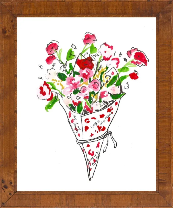 Bodega Flowers in Pink and Red by Larsen McDowell for Artfully Walls
