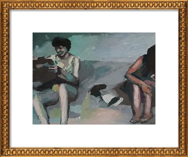 Girls at the beach by Mary Sinner for Artfully Walls