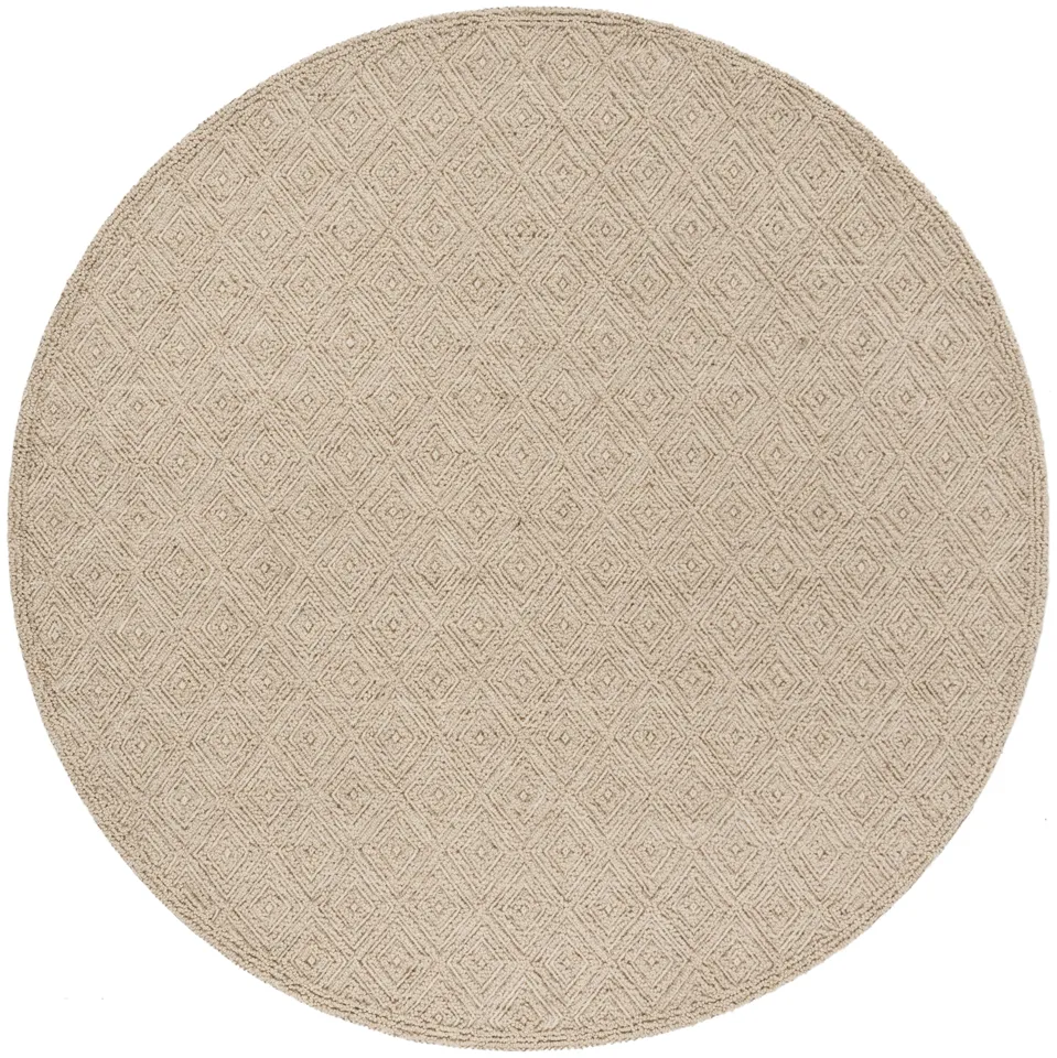 Arlo Home Hand Tufted Area Rug, TRC250B, Beige/Beige,  6' X 6' Round