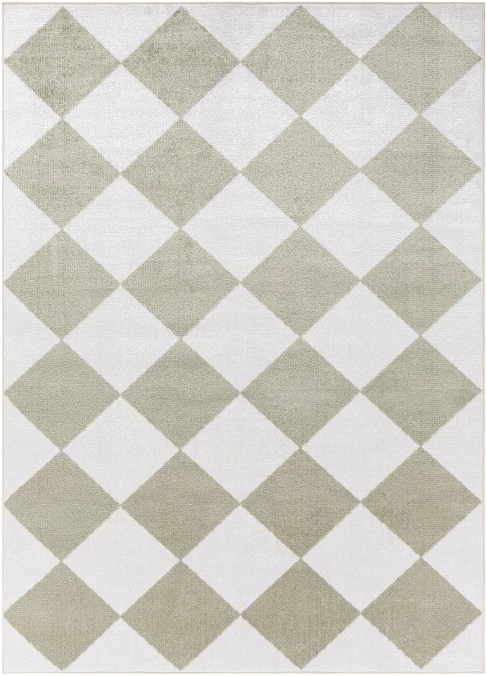 Lillian Beige Indoor 6'7" x 9' Machine Woven Rug