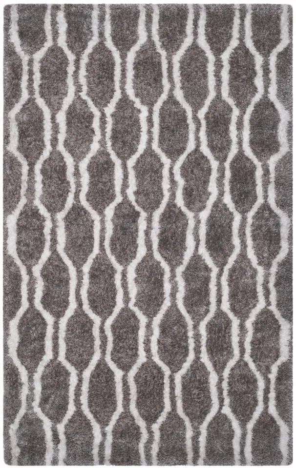 Arlo Home Hand Tufted Area Rug, BSG322B, Silver/Ivory,  8' X 10'